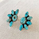 PENDIENTES BOHEMIO STYLE VINTAGE FLEURS TURQUESA