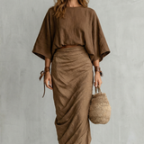 Brunelle – Relaxed draped batwing – Two piece set