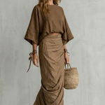 Brunelle – Relaxed draped batwing – Two piece set