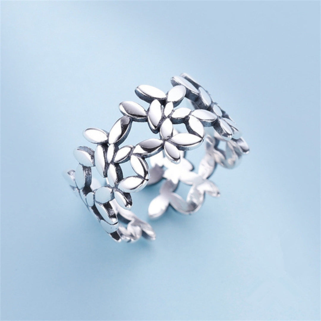 ANILLO RÉGLABLE PLATA FEUILLE