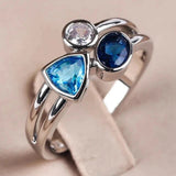 ANILLO VINTAGE AZUL CRISTAUX