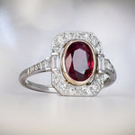 ANILLO VINTAGE ROJO CIRCONA PLATA