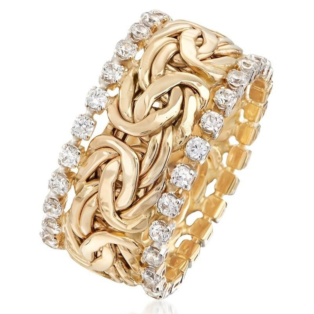 ANILLO VINTAGE DORADO TRESSÉ CIRCONA