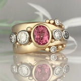 ANILLO VINTAGE ROJO CIRCONA DORADO
