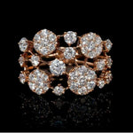 ANILLO VINTAGE INCRUSTÉ ÉCLATANT PIERRES ROSA ORO