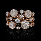 ANILLO VINTAGE INCRUSTÉ ÉCLATANT PIERRES ROSA ORO