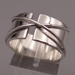 ANILLO VINTAGE PLATA PLAQUÉ CRUZ