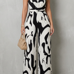 Calivana – Abstract print halter – Wide-leg jumpsuit