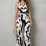 Calivana – Abstract print halter – Wide-leg jumpsuit