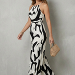 Calivana – Abstract print halter – Wide-leg jumpsuit