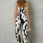 Calivana – Abstract print halter – Wide-leg jumpsuit