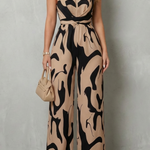 Calivana – Abstract print halter – Wide-leg jumpsuit