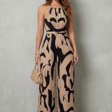 Calivana – Abstract print halter – Wide-leg jumpsuit