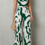 Calivana – Abstract print halter – Wide-leg jumpsuit