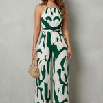Calivana – Abstract print halter – Wide-leg jumpsuit