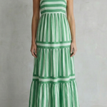 Candessa – Playful stripe tiers – Strappy maxi dress