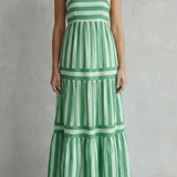 Candessa – Playful stripe tiers – Strappy maxi dress