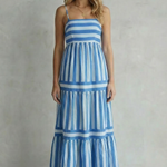 Candessa – Playful stripe tiers – Strappy maxi dress