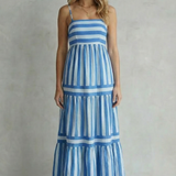 Candessa – Playful stripe tiers – Strappy maxi dress