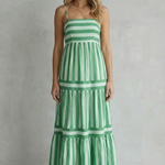 Candessa – Playful stripe tiers – Strappy maxi dress