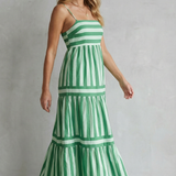Candessa – Playful stripe tiers – Strappy maxi dress