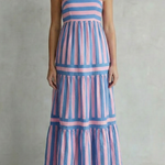Candessa – Playful stripe tiers – Strappy maxi dress