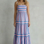 Candessa – Playful stripe tiers – Strappy maxi dress