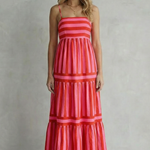Candessa – Playful stripe tiers – Strappy maxi dress