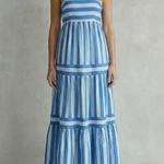 Candessa – Playful stripe tiers – Strappy maxi dress