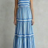 Candessa – Playful stripe tiers – Strappy maxi dress