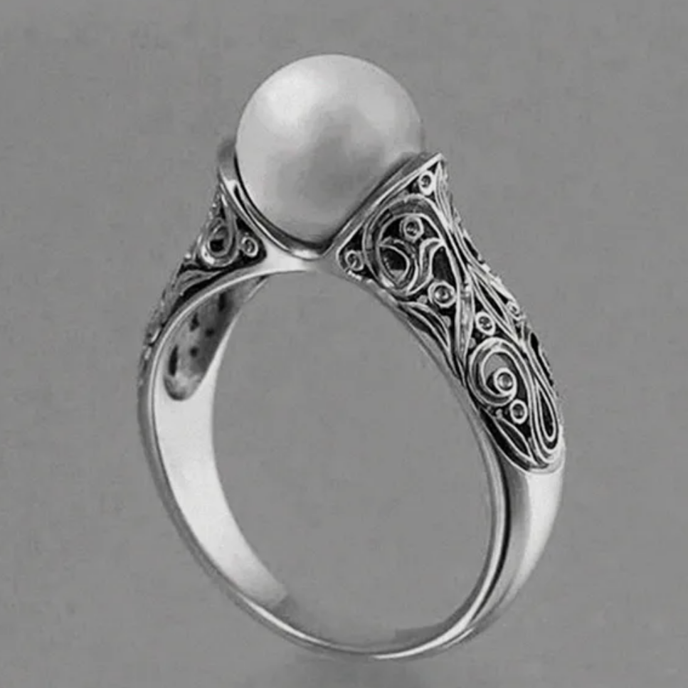 ANILLO VINTAGE PLATA PERLA