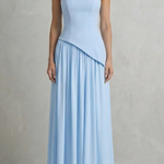Celestara – Sculpted draped slit – Strapless maxi dress