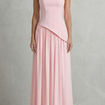 Celestara – Sculpted draped slit – Strapless maxi dress