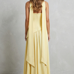 Celestara – Sculpted draped slit – Strapless maxi dress