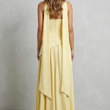 Celestara – Sculpted draped slit – Strapless maxi dress
