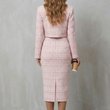 Bellaisie – Elegant plaid tailoring – Two-piece midi dress set