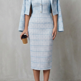 Bellaisie – Elegant plaid tailoring – Two-piece midi dress set