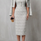 Bellaisie – Elegant plaid tailoring – Two-piece midi dress set