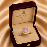 ANILLO COJÍN ROSA ZAFIRO ORO