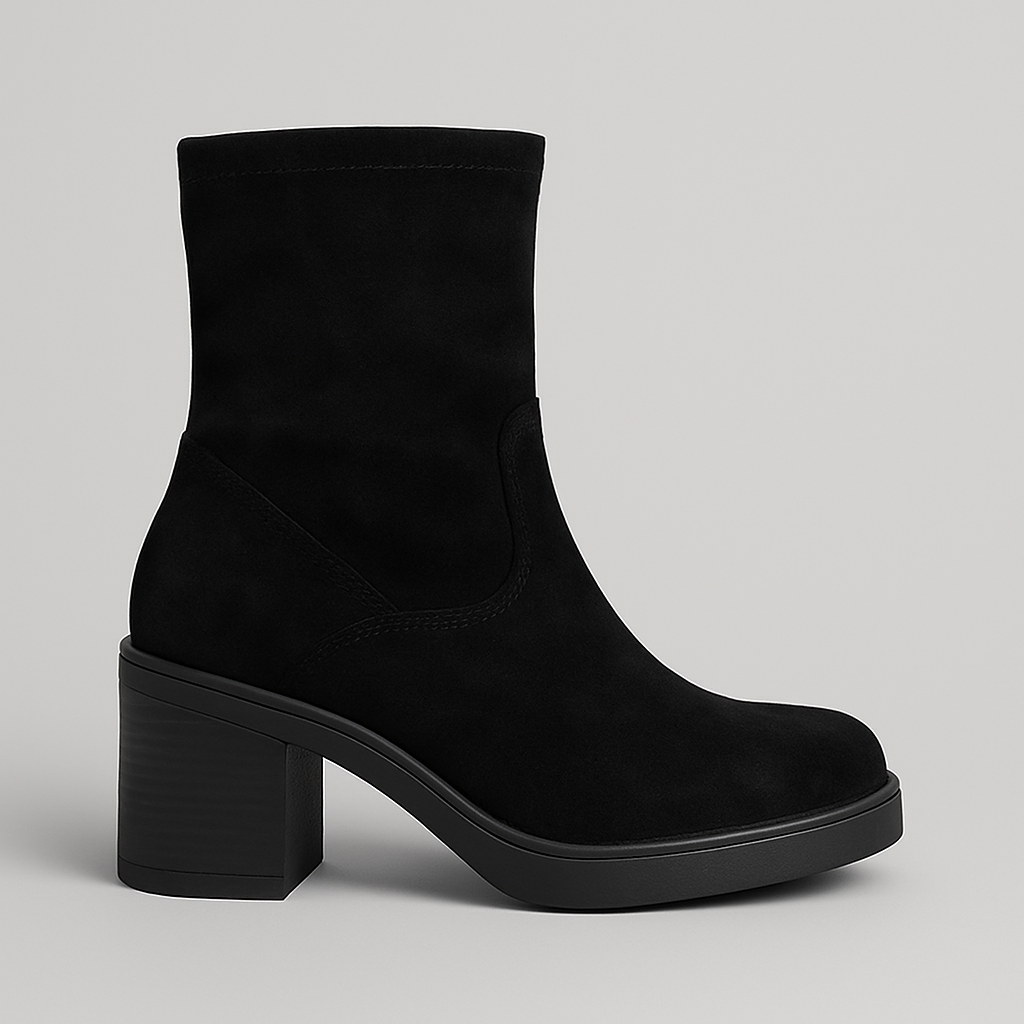 BOTAS DE ANTE CON TACÓN DE BLOQUE