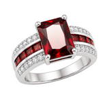 BAGUE HALO RUBIS | OR