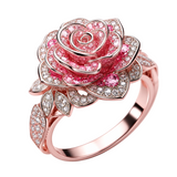 BAGUE FLEURS ROSES PLAQUÉ ARGENT | ARGENT