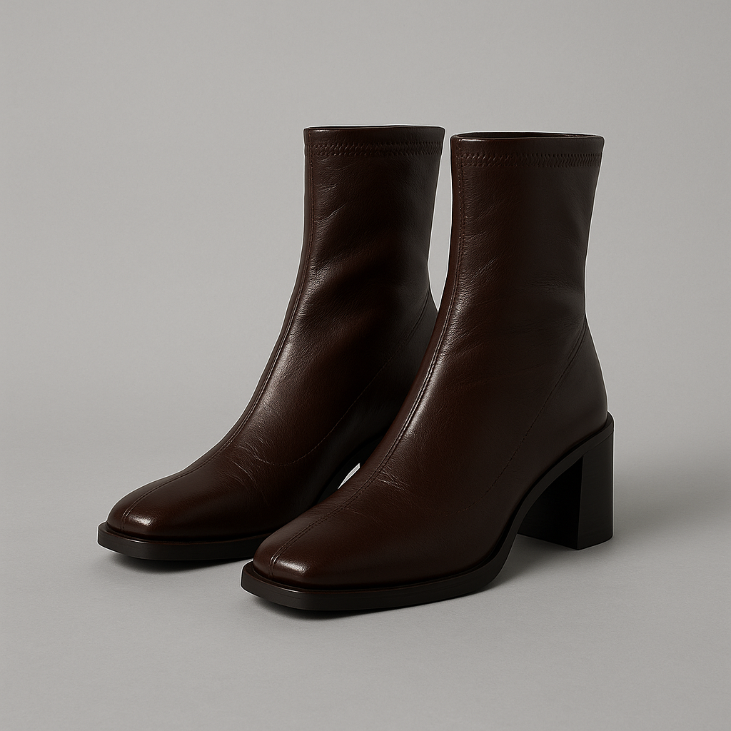 BOTAS CON TACÓN BLOQUE Y PUNTERA CUADRADA