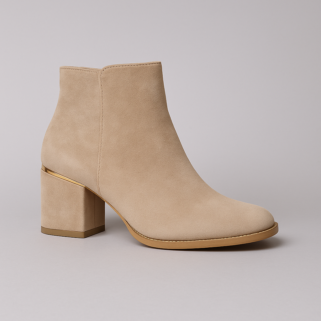 BOTINES DE ANTE FANGO CON TACÓN CÓMODO Y DISEÑO ELEGANTE