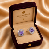 PENDIENTES VIOLETA CRISTAL NUDO | ORO BLANCO