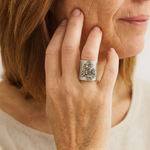 ANILLO VINTAGE PLATA PLAQUÉ FLOR