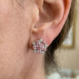PENDIENTES CEREZA FLOR | ORO BLANCO
