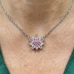 COLLAR CEREZA FLOR | ORO BLANCO