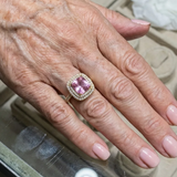 ANILLO COJÍN ROSA ZAFIRO | ORO ROSA