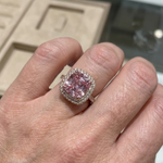 ANILLO COJÍN ROSA ZAFIRO | ORO ROSA